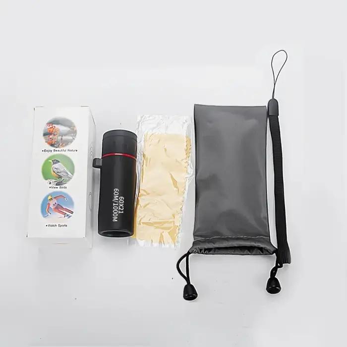 Mini monoculaire 60x21 HD 10000m portable pour chasse et camping - Qualité optique FMC