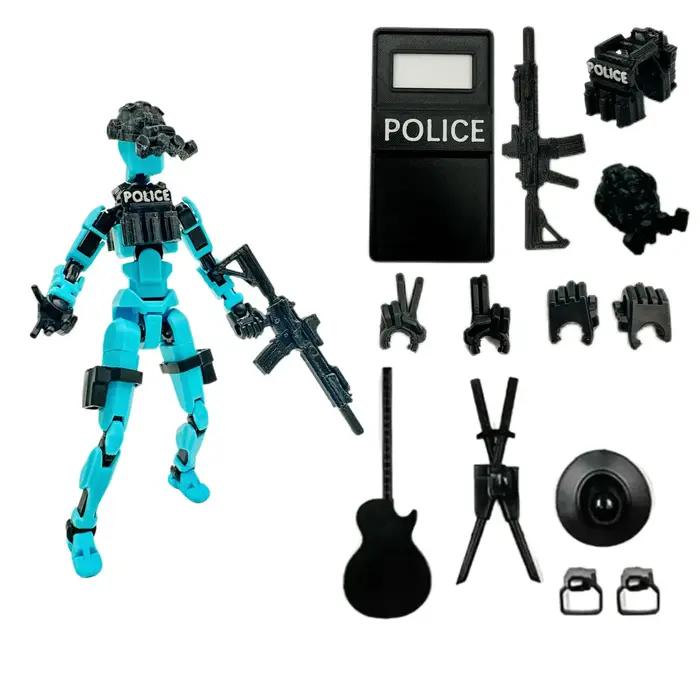 Nouvelle figurine articulée T13 imprimée en 3D, modèle de démonstration de costume de policier, multi-articulations mobiles, créative, anti-stress, à assembler