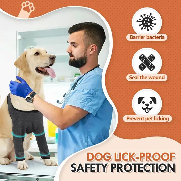 Combinaison de récupération pour chiens après chirurgie ou blessure jambes avant protection coude chiens taille moyenne grande neutre grise convalescence chiens occasions spéciales