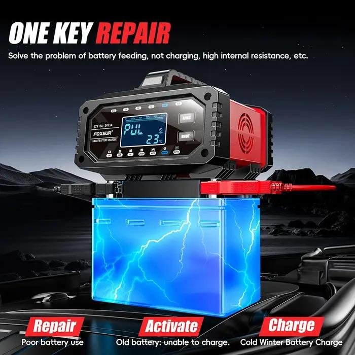 Chargeur de batterie 12V 15A / 24V 5A 300W, testeur de moto et de voiture, outils de réparation d'im