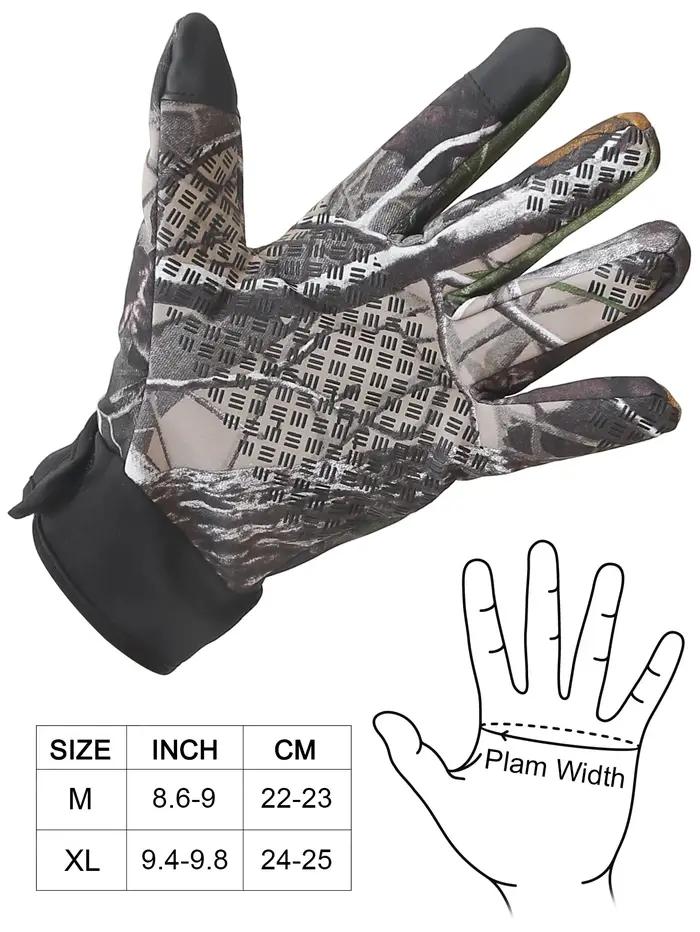 Gants de chasse camouflage pleine main antidérapants écran tactile pour vélo et sports outdoor printemps/automne