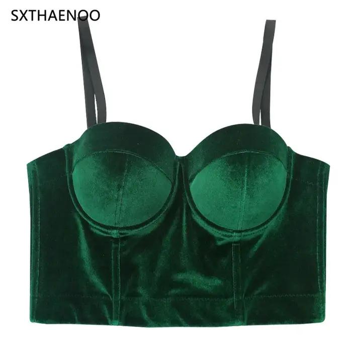 SXTHAENOO hiver multicolore vêtements haut mince femme recadrée Sexy discothèque fête Corset solide