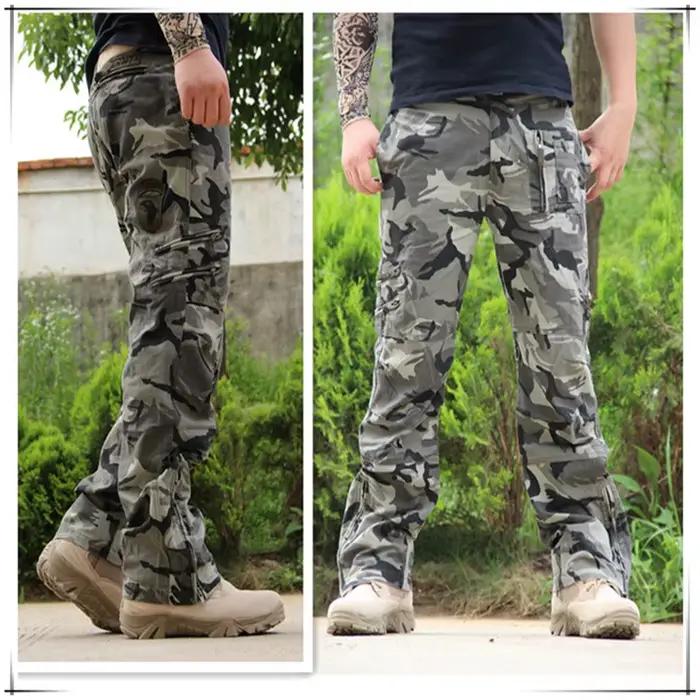 Pantalon cargo tactique homme chasse noir - Pantalon de travail coton confortable pour airsoft et tir