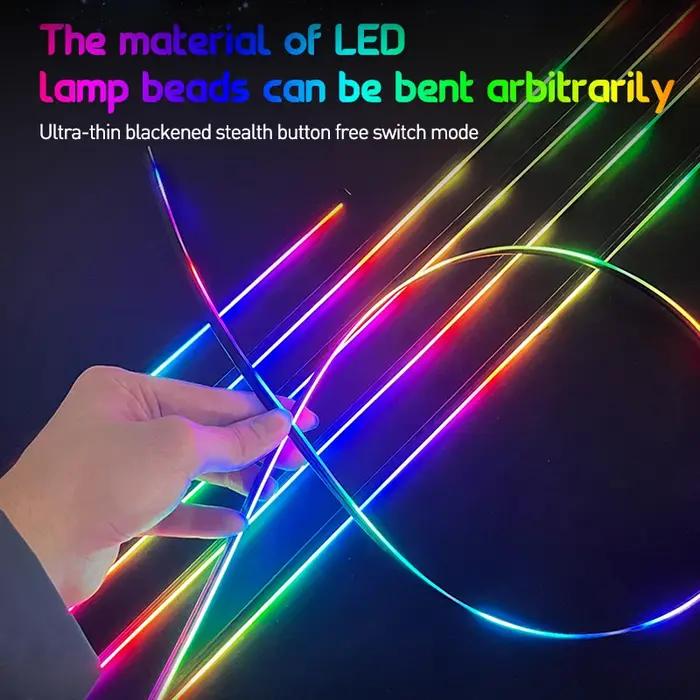 Lampes d'ambiance pour voiture 18 en 1, éclairage LED RGB 64 couleurs, bande acrylique cachée univer