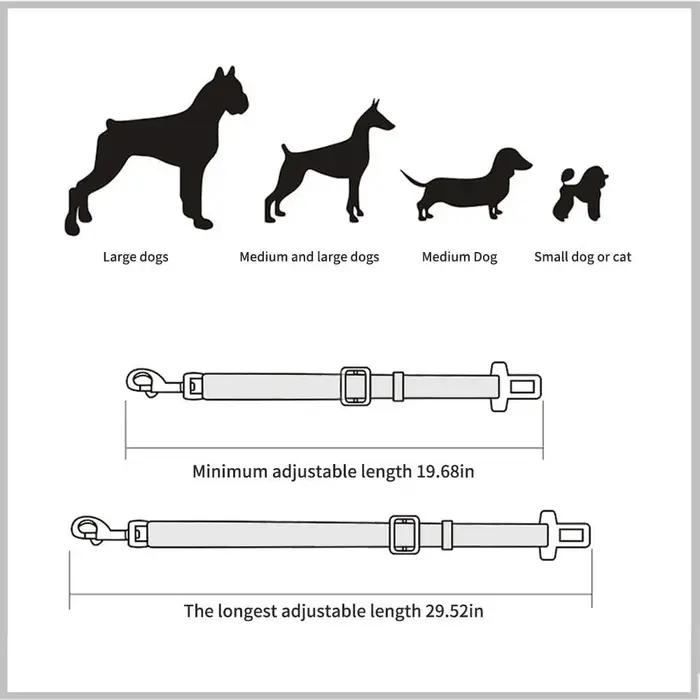 Ceinture de sécurité réglable pour animaux de compagnie (chats et chiens) pour voiture