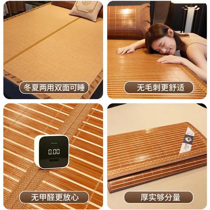 Virus du bambou pour le balcon, été, rpm double face, soie de glace, dortoir étudiant, lit simple et