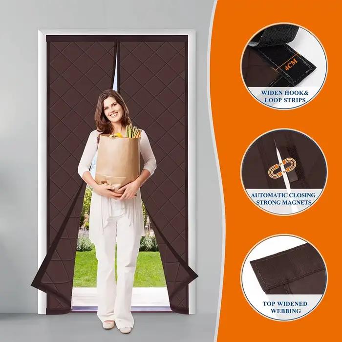 Rideau de porte isolé thermique magnétique, tissu imperméable et Oxford rempli de couverture isolant