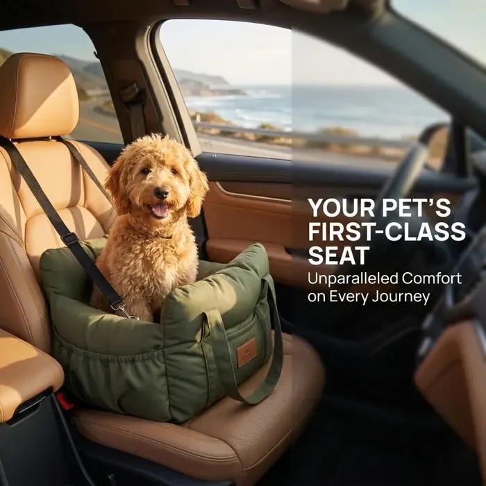 Siège auto pour chien avec ceinture de sécurité - Lit de voiture antidérapant pour petits chiens