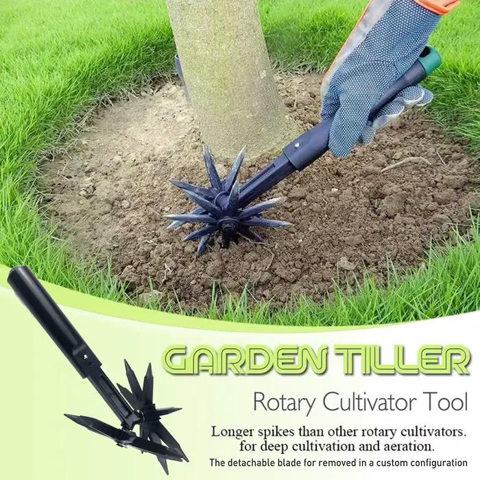 Lanceur rotatif de jardin, découseur de pelouse, aérateur de terre, outil de jardinage, désherbage, creuser l'herbe, outil de tournage, fourchette de sol portative