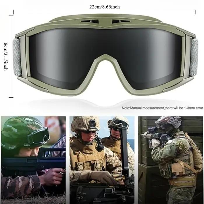 Lunettes tactiques militaires pour chasse - Protection anti-vent et anti-sable - Certifiées airsoft