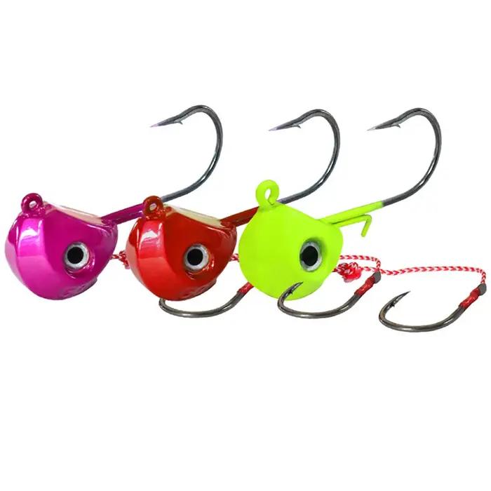 Nouveau gros gabarits leurres 40g 60g 80g 100g tête en métal gabarits crochets de pêche avec crochet