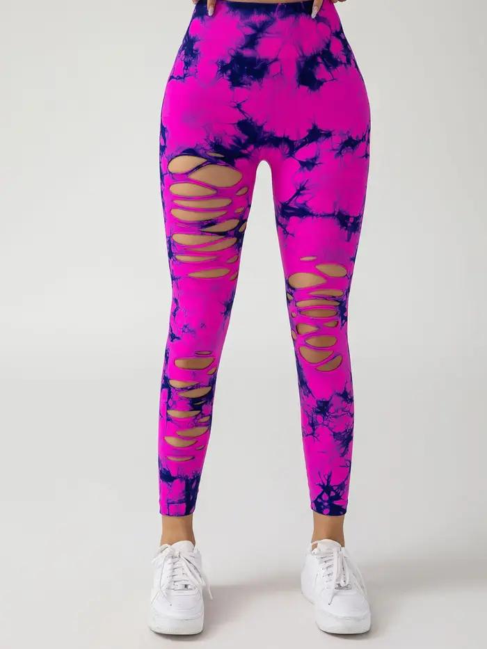 Mode femme sans couture cravate colorant SkinnyYoga pantalon nouveau décontracté évider taille haute Scrunch fesses hanc