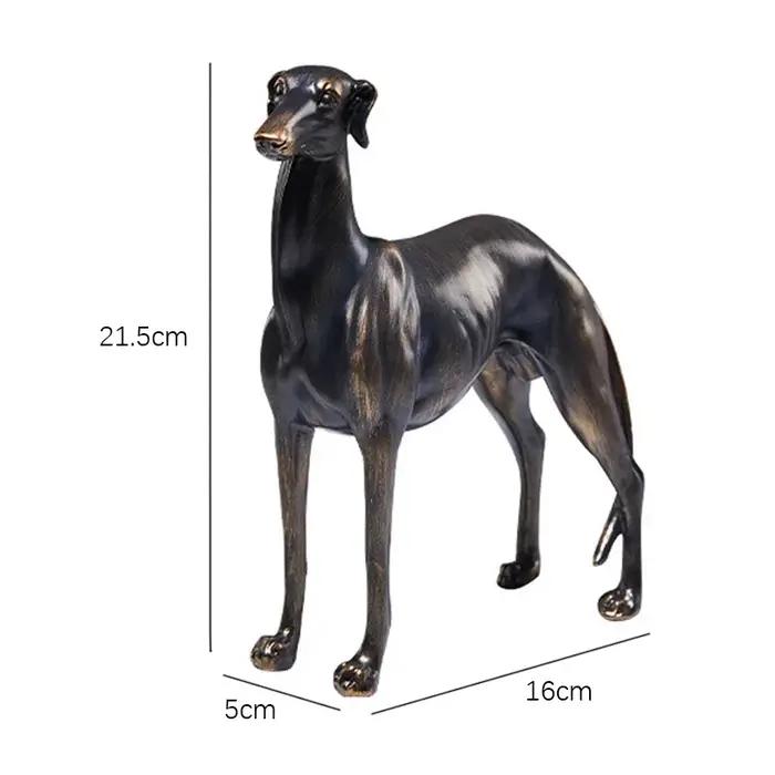 Statue de chien lévrier, Figurine de bouledogue français, artisanat d'animaux en cuivre Antique, ornements de bureau en résine, décoration de salon et de bureau