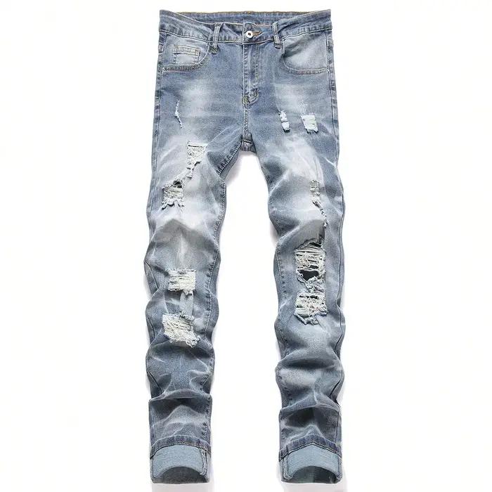 Mode hommes jean pantalon Stretch bleu