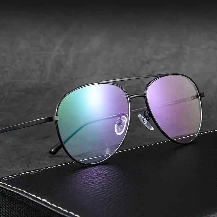 Monture de lunettes super légère en titane pur pour hommes, lunettes de pilote, lunettes décoratives