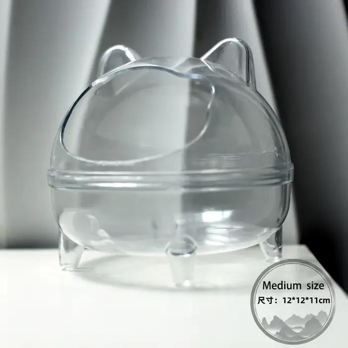 Accessoires de bain anti-éclaboussures, cage de bain transparente pour hamsters, grande salle de douche de grande capacité