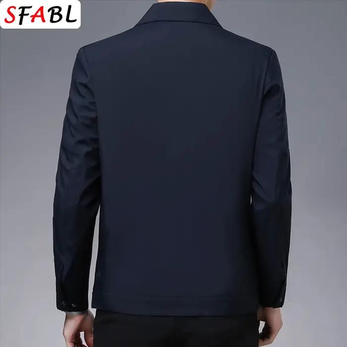 Veste à col rabattu pour homme, style décontracté et professionnel, nouvelle marque, couleur unie, v