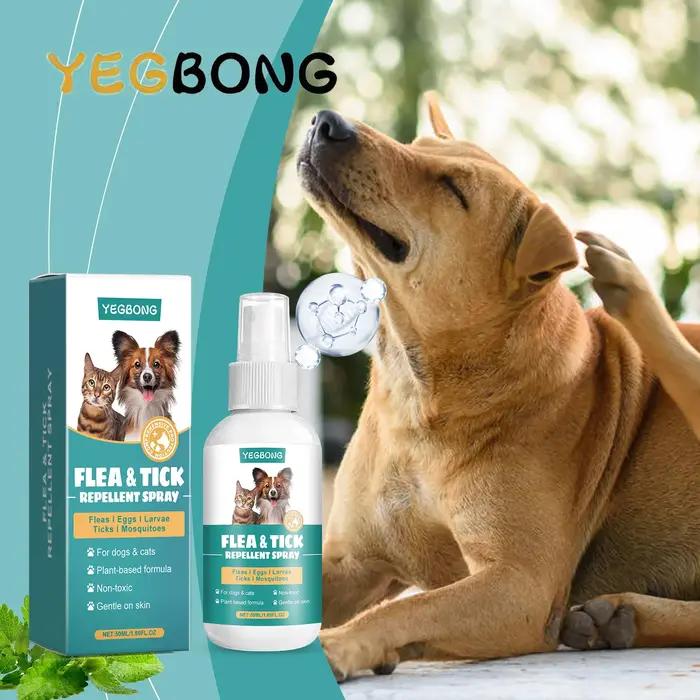 YEGBONG 50ML Spray anti-puces pour animaux de compagnie pour chiens chats utilisation quotidienne sû