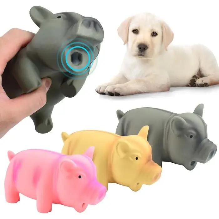 Jouet à mâcher en latex pour chiens rose blanc jaune favorisant la santé buccale et la formation à la mastication pour chiots et chiens adultes