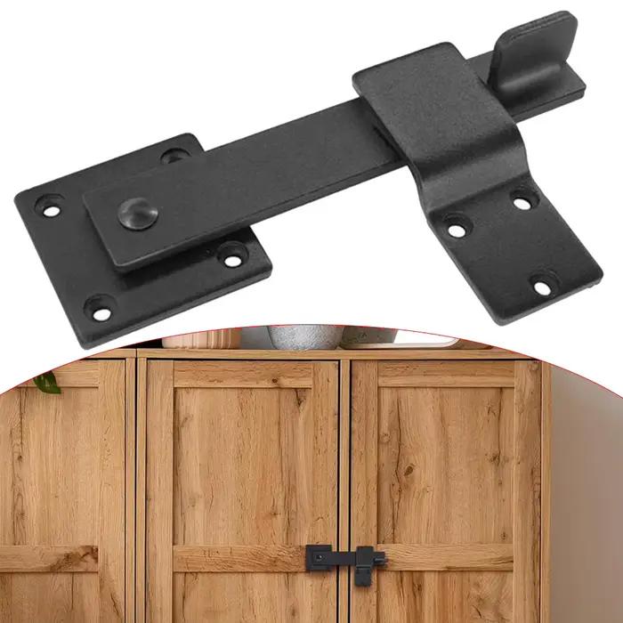 Verrou de porte double pour portail de grange, barrière de clôture, loquet rabattable robuste, protection de sécurité réversible en acier pour portail double