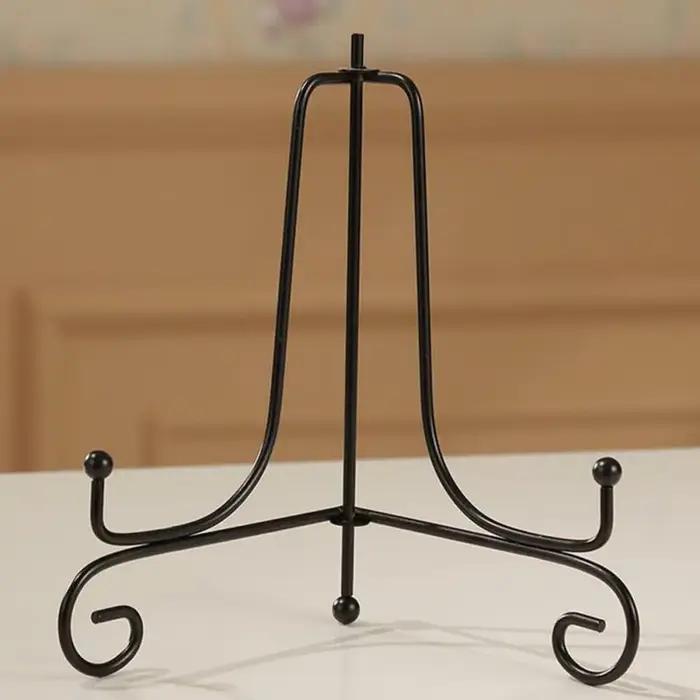 Décoration de la maison Photo socle support de livre présentoir plaque de fer noir support chevalet