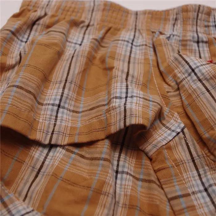 Sous-vêtements pour hommes slips amples respirants taille basse pantalons à carreaux sexy faits maison coton camarade