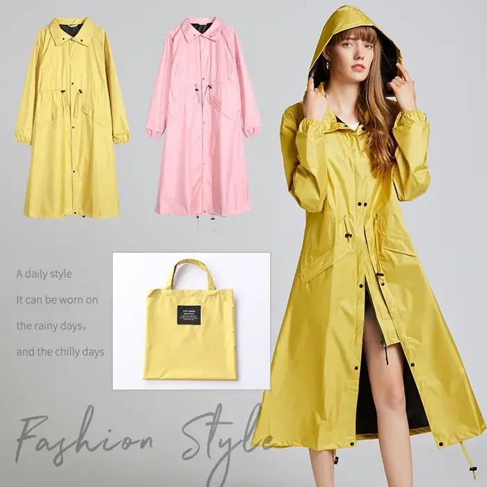 Poncho de pluie imperméable avec capuche pour femme