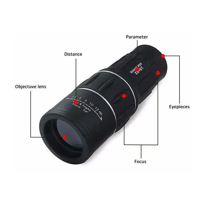 Monoculaire 16x52 HD Télescope IPX4 Étanche Longue Distance Stabilisation Image Observation Faune Randonnée