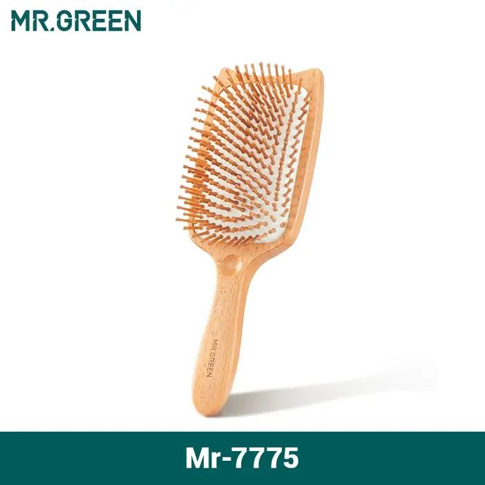 Brosse à cheveux en bois d'hêtre naturel design tête de chat pour cheveux doux démêlage soins capillaires femme quotidien relaxation