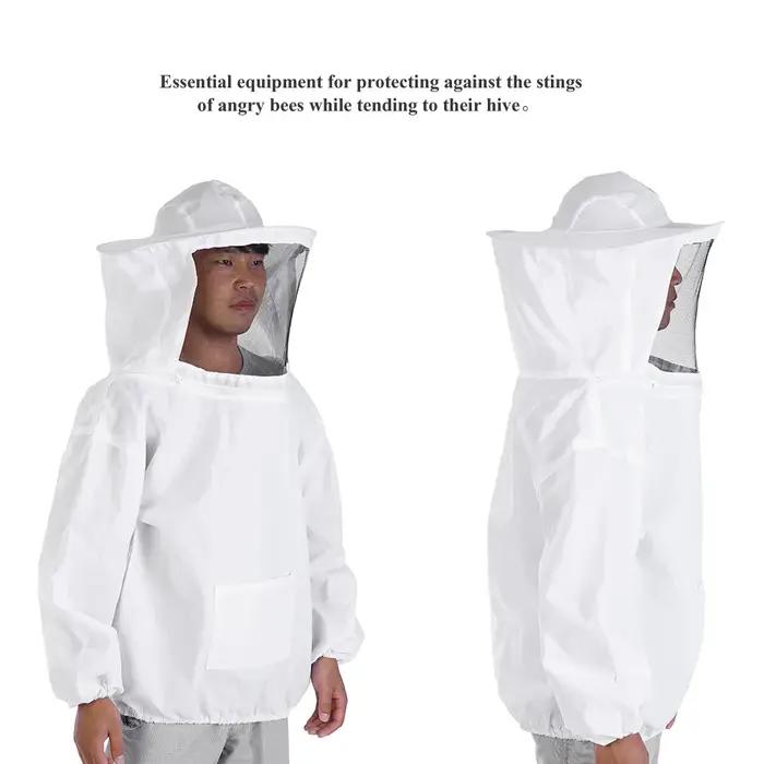 Combinaison d'Apiculture Polyester Gris Clair Veste de Protection Apiculteur Occasions Spéciales Adultes