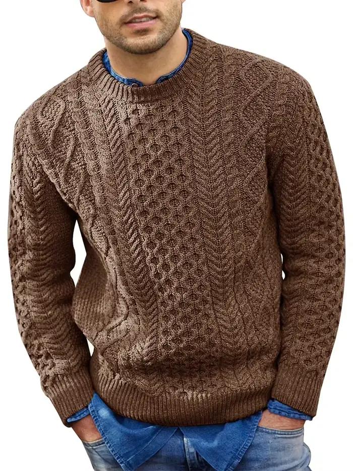 Pull rose pour hommes, couleur Pure, tricoté, à la mode, grande taille, nouvelle collection automne hiver 2025