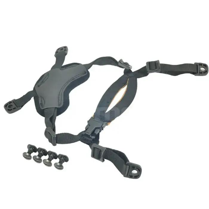 Casque tactique réglable à une main, sangles de suspension générales, mentonnière en cuir rembourrée