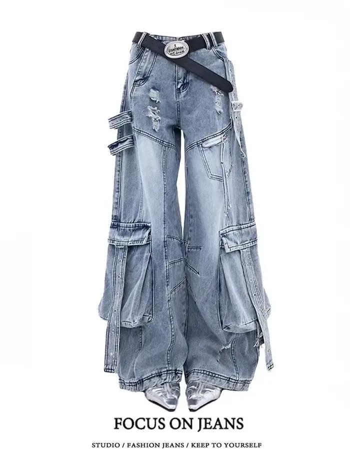 Jean noir femmes Style américain Y2K 90S Vintage taille haute