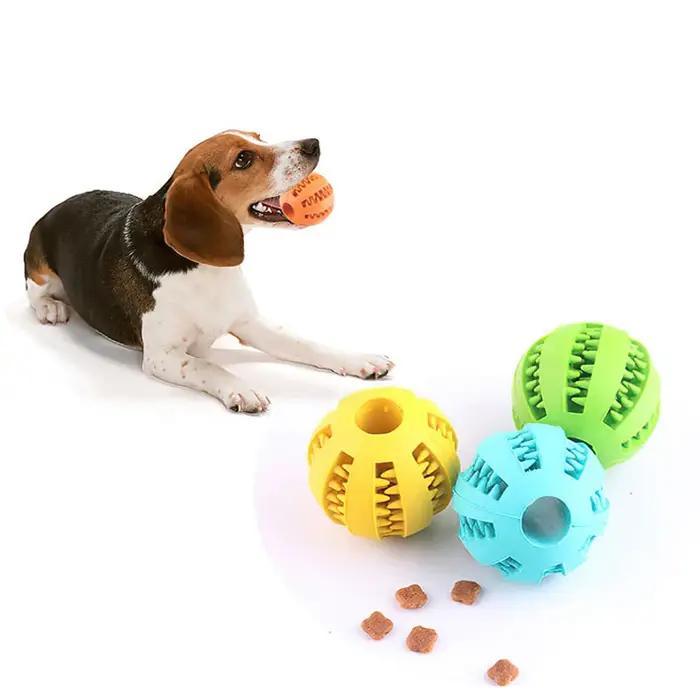 Balle à mâcher interactive en caoutchouc pour petits chiens
