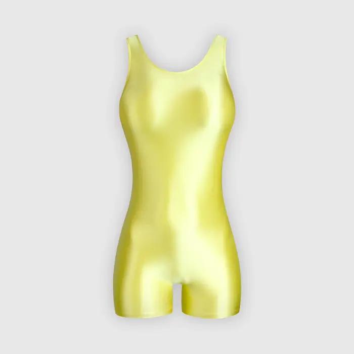 XClocKNYoung Collant satiné brillant Sexy Oil Glossy Combinaison une pièce Gilet Pantalon de sport