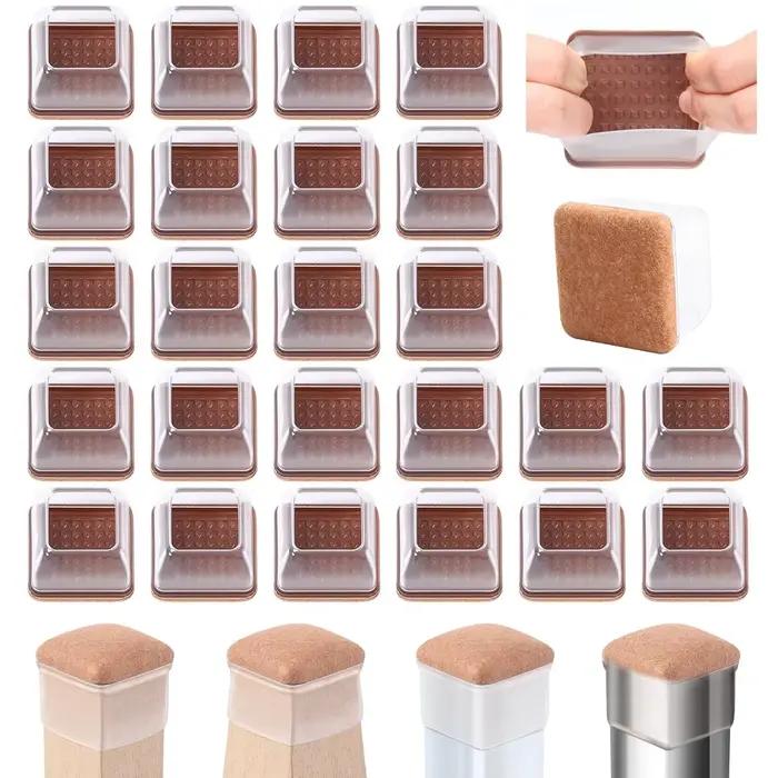 Capuchons de protection antidérapants pour pieds de Table ou de chaise, en feutre, carré, pour meubl