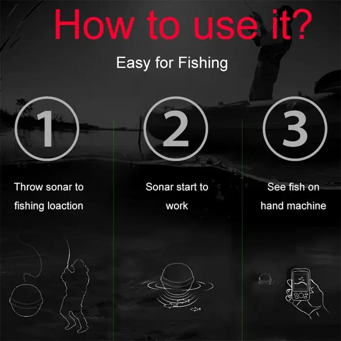 Détecteur de poissons sans fil anglais/russe, portée maximale 100-200 mètres, sonar matriciel, trans