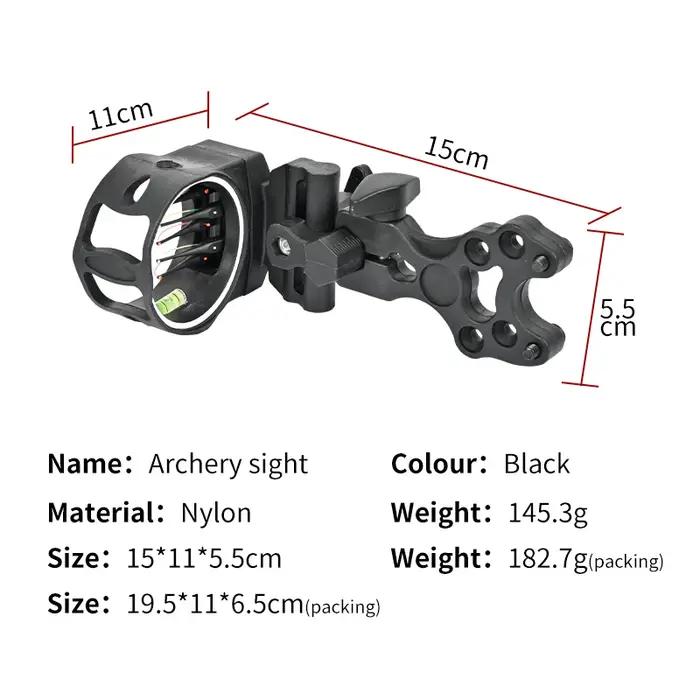 Dispositif de visée pour arc composite réglable en fibre optique noir à offrir pour tir à l'arc et chasse occasions spéciales
