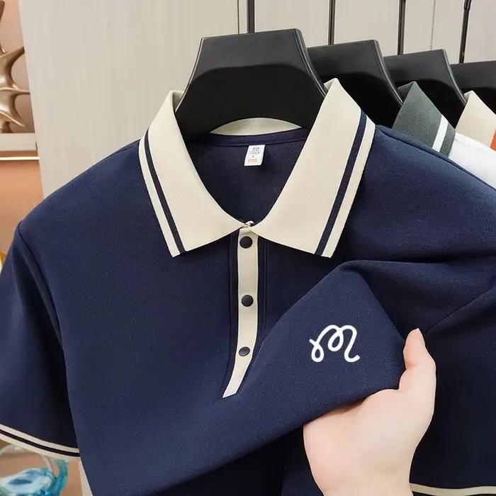 Polo Exquis Imprimé Haut de Gamme Manches Courtes pour Hommes Occasions Spéciales Mode Business