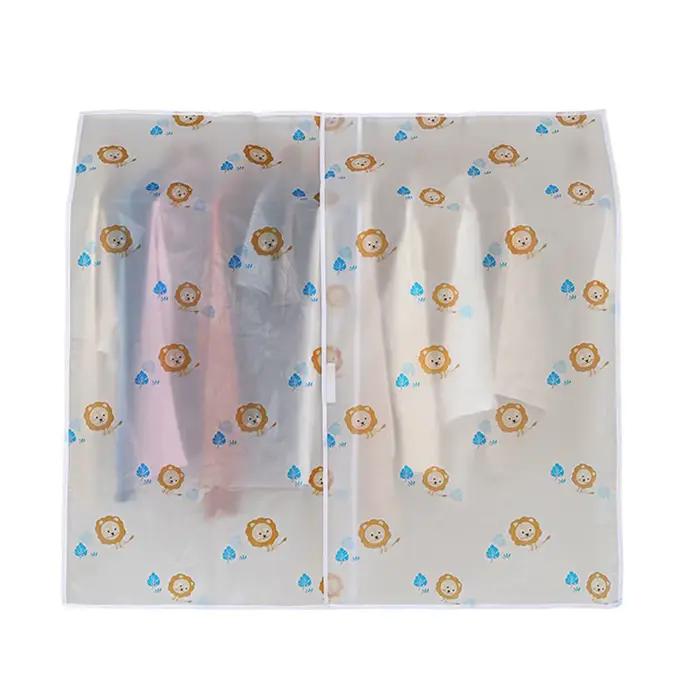 Housse anti-poussière translucide pour vêtements domestiques