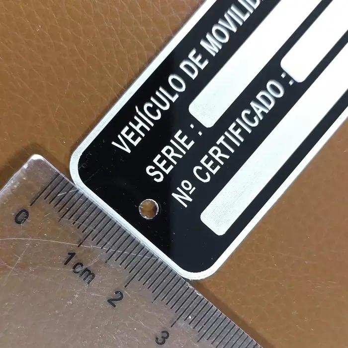 VMP VEHICULO DE MOVILIDAD série personnelle NO CERTIFICADO aluminium Chassic Vin plaque d'immatriculation étiquette d'identification