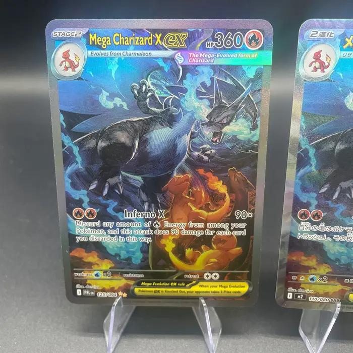 1 pièces bricolage auto-fait PTCG Mega Charizard X Version japonaise et Version anglaise réfractive
