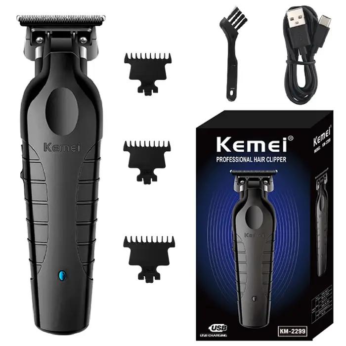 Kemei 2299 barbier tondeuse à cheveux sans fil 0mm zéro écart sculpture