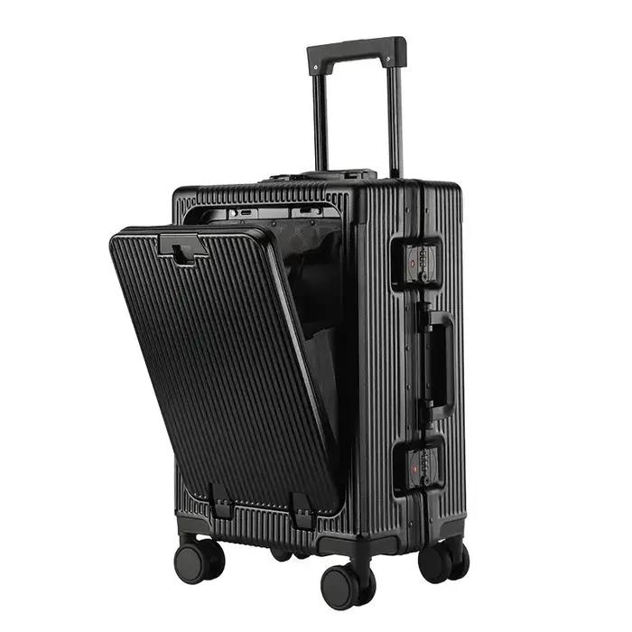 Valise de voyage portable de haute qualité à ouverture frontale pour ordinateur portable, bagage à r