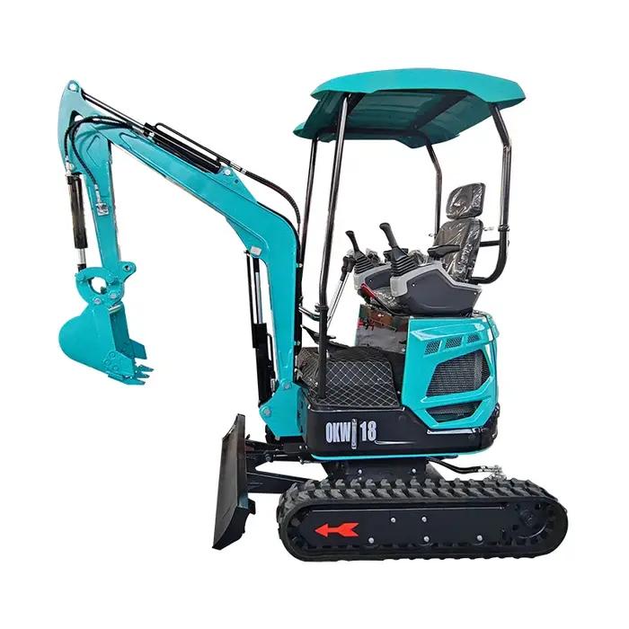 Mini-excavatrice hydraulique de 1,8 tonne, équipement de construction pour les travaux de construction et d'aménagement paysager.