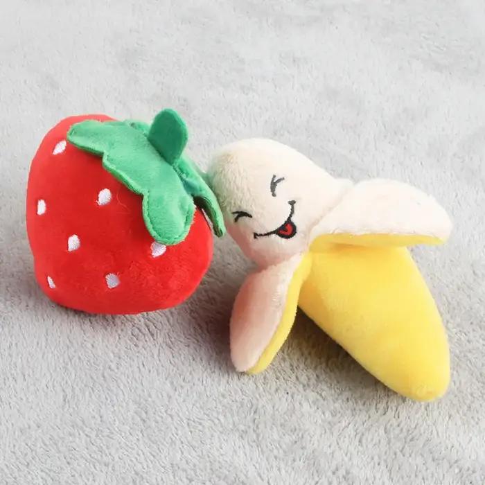Jouets en peluche fruits pour chiens petits, banane pastèque, jouets de jeu pour chiots, accessoires pour animaux de compagnie, couleurs variées, jouets résistants aux morsures, heures de plaisir pour chiens