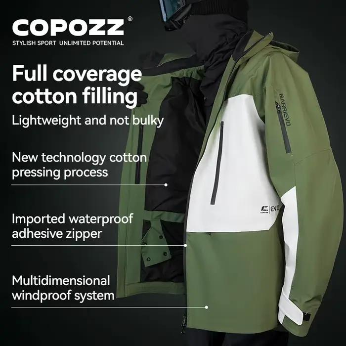 COPOZZ veste de Ski femmes homme vêtements de Ski à capuche coupe-vent hiver salopette