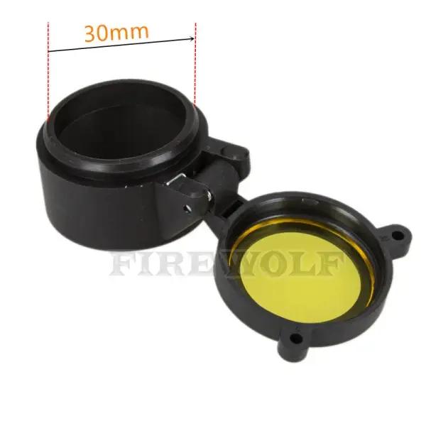 Capuchon de couverture de lunette de visée jaune, rabattable rapide, ressort ouvert, adapté à la cha
