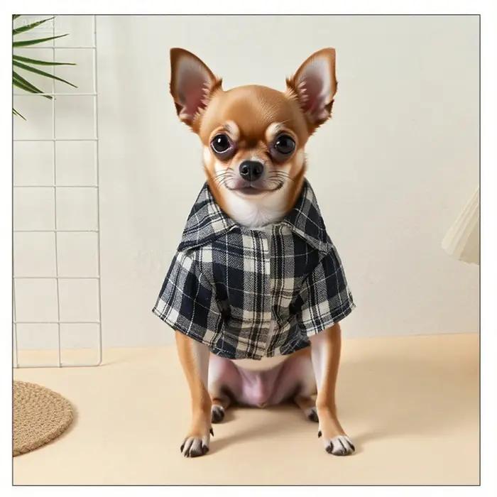Vêtements pour chiens à carreaux printemps-été
