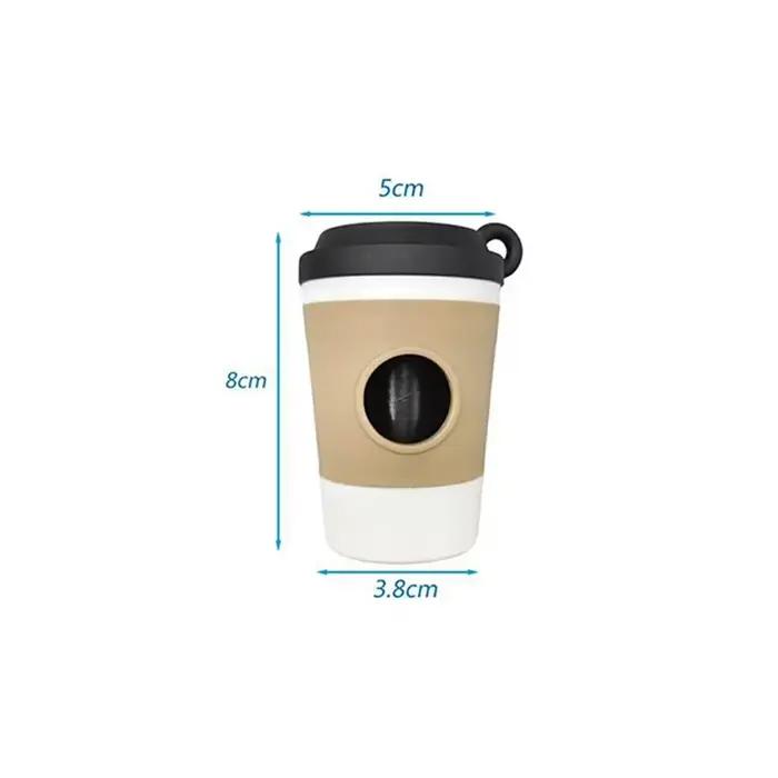 Distributeur Portable de poubelles de merde pour animaux de compagnie, tasse à café créative, conception de stockage des déchets pour chiens, sac poubelle de marche en plein air, boîte de rangement